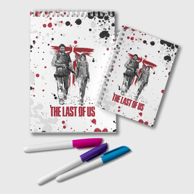 Блокнот с принтом The Last of Us в Ухте, 100% бумага | 48 листов, плотность листов — 60 г/м2, плотность картонной обложки — 250 г/м2. Листы скреплены удобной пружинной спиралью. Цвет линий — светло-серый
 | ashley | baker | cicada | ellie | joel | johnson | last | miller | of | the | troy | us | бейкер | вилльямс | джонсон | джоэл | из | миллер | нас | одни | последние | трой | цикада | элли | эшли
