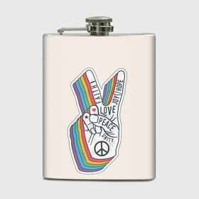 Фляга PEACE and LOVE (Z): в Ухте, металлический корпус | емкость 0,22 л, размер 125 х 94 мм. Виниловая наклейка запечатывается полностью | hope | love | peace | два пальца | жесть | знак | любить | любовь | мир | радуга | хипи | хиппи