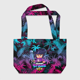 Пляжная сумка 3D с принтом BRAWL STARS BIBI | БИБИ в Ухте, 100% полиэстер | застегивается на металлическую кнопку; внутренний карман застегивается на молнию. Стенки укреплены специальным мягким материалом, чтобы защитить содержимое от несильных ударов
 | Тематика изображения на принте: bibi | brawl stars | coach mike | crow | evil gene | gale | gene | leon | leon shark | max | mecha crow | mortis | mr.p | nani | phoenix | sally leon | sandy | spike | sprout | surge | tara | virus 8 bit | werewolf | волна | ворон | джин | л