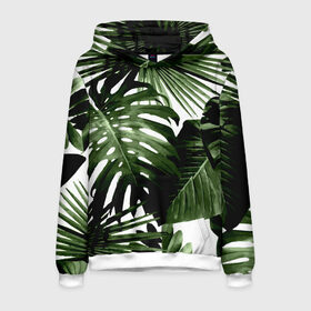 Мужская толстовка 3D с принтом Джунгли в Ухте, 100% полиэстер | двухслойный капюшон со шнурком для регулировки, мягкие манжеты на рукавах и по низу толстовки, спереди карман-кенгуру с мягким внутренним слоем. | summer | tropic | жара | летний | лето | отдых | пальмы | природа | текстура | тропикано | тропики