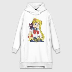 Платье-худи хлопок с принтом Sailor Moon  Luna в Ухте,  |  | cat | girl | kitty | luna | moon | sailor moon | sailormoon | девочка | кот | котик | котэ | кошка | луна | мультяшка | сейлормун | сэйлор мун
