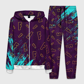 Мужской костюм 3D с принтом FORTNITE ФОРТНАЙТ в Ухте, 100% полиэстер | Манжеты и пояс оформлены тканевой резинкой, двухслойный капюшон со шнурком для регулировки, карманы спереди | 