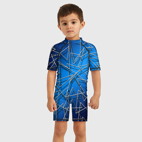 Детский купальный костюм 3D с принтом Треугольники в Ухте, Полиэстер 85%, Спандекс 15% | застежка на молнии на спине | big picture | аннотация | геометрия | картинки | квадраты | многоугольник | прикольные | структура | текстура | тренды | треугольник