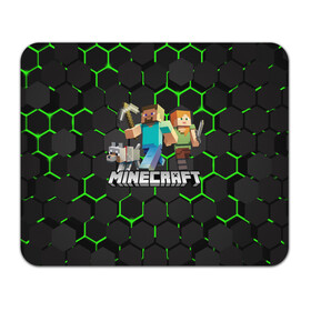 Коврик для мышки прямоугольный MINECRAFT / CREEPER: в Ухте, натуральный каучук | размер 230 х 185 мм; запечатка лицевой стороны | block | creeper | cube | minecraft | pixel | блок | геометрия | крафт | крипер | кубики | майнкрафт | пиксели