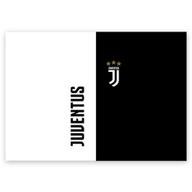 Поздравительная открытка с принтом JUVENTUS. в Ухте, 100% бумага | плотность бумаги 280 г/м2, матовая, на обратной стороне линовка и место для марки
 | cr7 | juve | juventus | ronaldo | роналдо | ювентус
