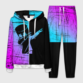 Мужской костюм 3D с принтом FORTNITE MARSHMELLO в Ухте, 100% полиэстер | Манжеты и пояс оформлены тканевой резинкой, двухслойный капюшон со шнурком для регулировки, карманы спереди | archetype | fortnite | fortnite x | game | ikonik | marshmello | raven | архетип | ворон | игра | иконик | маршмелло | фортнайт