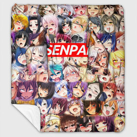 Плед с рукавами с принтом SENPAI СЕНПАЙ в Ухте, 100% полиэстер | Закругленные углы, все края обработаны. Ткань не мнется и не растягивается. Размер 170*145 | ahegao | kawai | kowai | oppai | otaku | senpai | sugoi | waifu | yandere | ахегао | ковай | отаку | семпай | сенпай | сэмпай | яндере