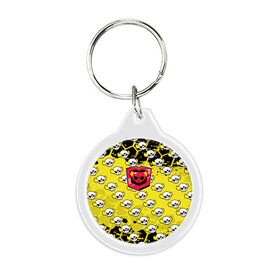 Брелок круглый с принтом Brawl STARS в Ухте, пластик и полированная сталь | круглая форма, металлическое крепление в виде кольца | brawl | leon | moba | stars | supercell | игра