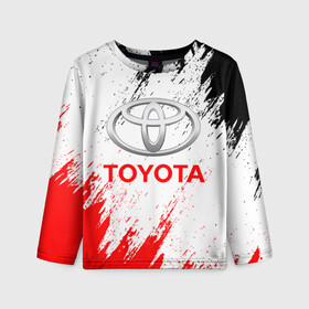 Детский лонгслив 3D с принтом TOYOTA. в Ухте, 100% полиэстер | длинные рукава, круглый вырез горловины, полуприлегающий силуэт
 | 2020 | auto | sport | toyota | авто | автомобиль | автомобильные | бренд | марка | машины | спорт | тойота