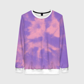 Женский свитшот 3D с принтом Фиолетовый ТАЙ ДАЙ в Ухте, 100% полиэстер с мягким внутренним слоем | круглый вырез горловины, мягкая резинка на манжетах и поясе, свободная посадка по фигуре | summer | tie dye | акварель | лето | разноцветная | тай дай | тайдай | фиолетовый тай дай | яркая