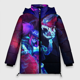 Женская зимняя куртка 3D с принтом League of legends Akali KDA в Ухте, верх — 100% полиэстер; подкладка — 100% полиэстер; утеплитель — 100% полиэстер | длина ниже бедра, силуэт Оверсайз. Есть воротник-стойка, отстегивающийся капюшон и ветрозащитная планка. 

Боковые карманы с листочкой на кнопках и внутренний карман на молнии | akali | kda | league of legends | lol | акали | кда | лига легенд | лол