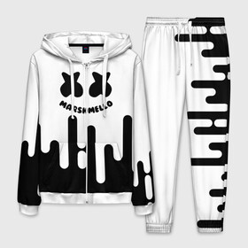 Мужской костюм 3D с принтом Fortnite Marshmello в Ухте, 100% полиэстер | Манжеты и пояс оформлены тканевой резинкой, двухслойный капюшон со шнурком для регулировки, карманы спереди | archetype | fortnite | fortnite x | game | ikonik | marshmello | raven | архетип | ворон | игра | иконик | маршмелло | фортнайт