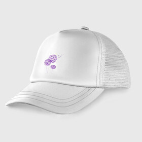 Детская кепка тракер с принтом Одуванчики в Ухте, Козырек - 100% хлопок. Кепка - 100% полиэстер, Задняя часть - сетка | универсальный размер, пластиковая застёжка | Тематика изображения на принте: exclusive merch | жара | зной | каникулы | лето | одуванчики | отпуск | популярные | растения | тренды | цветы