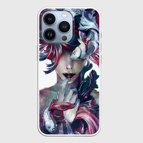 Чехол для iPhone 13 Pro с принтом Девушка из мира рыб и воды в Ухте,  |  | аниме | вымышленный персонаж | гибрид | девушка | краски | легенда | мир рыб и воды | миф | морские жители | подводный мир | русалка | рыбки | сказка | ундина | фантазия | фантастика | фэнтези | химера