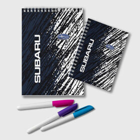 Блокнот с принтом SUBARU в Ухте, 100% бумага | 48 листов, плотность листов — 60 г/м2, плотность картонной обложки — 250 г/м2. Листы скреплены удобной пружинной спиралью. Цвет линий — светло-серый
 | Тематика изображения на принте: 2020 | auto | sport | subaru | авто | автомобиль | автомобильные | бренд | марка | машины | спорт | субару