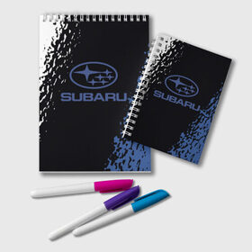 Блокнот с принтом SUBARU в Ухте, 100% бумага | 48 листов, плотность листов — 60 г/м2, плотность картонной обложки — 250 г/м2. Листы скреплены удобной пружинной спиралью. Цвет линий — светло-серый
 | Тематика изображения на принте: 2020 | auto | sport | subaru | авто | автомобиль | автомобильные | бренд | марка | машины | спорт | субару