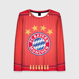 Женский лонгслив 3D с принтом BAYERN MUNCHEN. в Ухте, 100% полиэстер | длинные рукава, круглый вырез горловины, полуприлегающий силуэт | fc | fc bayern munich | football | football club | sport | клуб германии | мюнхен | немецкий футбольный клуб | спорт | уефа | униформа | фирменные цвета | фк | футбол | футбольный клуб | футбольный клуб бавария
