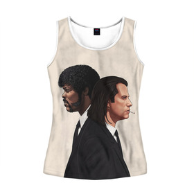 Женская майка 3D с принтом Криминальное чтиво в Ухте, 100% полиэстер | круглая горловина, прямой силуэт, длина до линии бедра | dance | film | films | move | neon | pulp fiction | бандит | бандиты | боевик | брюс уиллис | квентин тарантино | криминал | криминальное чтиво | неон | сэмюэл л джексон | танец | танцы | ума турман | фильм | фильмы