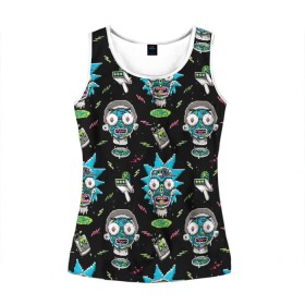 Женская майка 3D с принтом Rick and Morty World в Ухте, 100% полиэстер | круглая горловина, прямой силуэт, длина до линии бедра | birdperson | cn_2562875_019061 | justin roiland | mister misix | morty smith | portal | rick and morty | rick sanchez | vdgerir | морти | пиксели | пиксель | рик