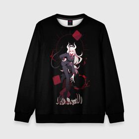 Детский свитшот 3D с принтом HELLTAKER в Ухте, 100% полиэстер | свободная посадка, прямой крой, мягкая тканевая резинка на рукавах и понизу свитшота | Тематика изображения на принте: anime | azazel | hell | helltaker | justice | lucifer | malina | modeus | pandemonica | zdrada | ад | аниме | демон | демонесса | здрада | люцифер | малина | модеус | пандемоника | правосудие | хеллтейкер | хэлтейкер | цербер