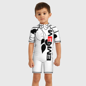 Детский купальный костюм 3D с принтом Eminem в Ухте, Полиэстер 85%, Спандекс 15% | застежка на молнии на спине | aftermath | hip | hop | kamikaze | music | music to be murdered by | rap | remastered | vevo | маршалл брюс мэтерс | слим шейди | эминем