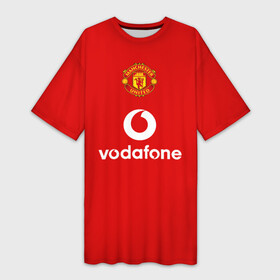 Платье-футболка 3D с принтом Манчестер Юнайтед (Scholes) в Ухте,  |  | manchester united | mu | scholes | vodafone | красные дьяволы | легенда манчестера | манки | манчестер юнайтед | пауль скоулз | ретро форма манчестер юнайтед | старая форма