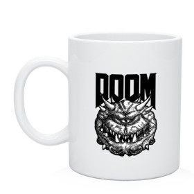 Кружка с принтом КАКОДЕМОН DOOM (Z) в Ухте, керамика | объем — 330 мл, диаметр — 80 мм. Принт наносится на бока кружки, можно сделать два разных изображения | demons | devil | doom | doom eternal | doom slayer | hell | slayer | ад | вега | демоны | дум | икона греха | какодемон | манкубус | солдат рока | элементаль боли