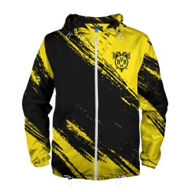 Мужская ветровка 3D с принтом Borussia в Ухте, 100% полиэстер | подол и капюшон оформлены резинкой с фиксаторами, два кармана без застежек по бокам, один потайной карман на груди | borussia | dortmund | juventus | lfc | sport | спорт | фк | футбол