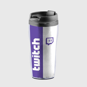 Термокружка-непроливайка с принтом Twitch в Ухте, внутренняя часть — пищевой пластик, наружная часть — прозрачный пластик, между ними — полиграфическая вставка с рисунком | объем — 350 мл, герметичная крышка | buster | evelone | streamer | twitch | бустер | бустеренко | стрим | стример | твитч | твич | эвелон