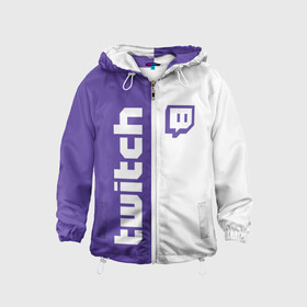 Детская ветровка 3D с принтом Twitch в Ухте, 100% полиэстер | подол и капюшон оформлены резинкой с фиксаторами, по бокам два кармана без застежек, один потайной карман на груди | buster | evelone | streamer | twitch | бустер | бустеренко | стрим | стример | твитч | твич | эвелон