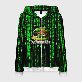 Мужская толстовка 3D на молнии с принтом MINECRAFT(S) в Ухте, 100% полиэстер | длина до линии бедра, манжеты и пояс оформлены мягкой тканевой резинкой, двухслойный капюшон со шнурком для регулировки, спереди молния, по бокам два кармана | Тематика изображения на принте: craft | creeper | dungeon | dungeons | earth | game | logo | mine | minecraft | minecraft dungeons | mobile | online | дунгеонс | земля | зомби | игра | крипер | лого | майкрафт | майнкрафт | онлайн | подземелье