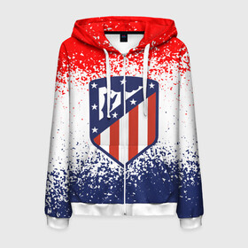 Мужская толстовка 3D на молнии с принтом ATLETICO MADRID в Ухте, 100% полиэстер | длина до линии бедра, манжеты и пояс оформлены мягкой тканевой резинкой, двухслойный капюшон со шнурком для регулировки, спереди молния, по бокам два кармана | atletico madrid | fc | football | football club | sport | атлетико мадрид | испанский футбольный клуб | мадрид | спорт | уефа | униформа | фирменные цвета | фк | футбол | футбольный клуб