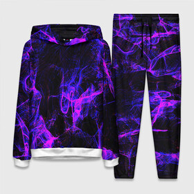 Женский костюм 3D (с толстовкой) с принтом НЕОНОВЫЙ ДЫМ в Ухте,  |  | fire | flame | in fire | smoke | в огне | дым | огненный | огонь | текстуры