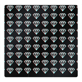 Магнитный плакат 3Х3 с принтом Diamonds Glitch в Ухте, Полимерный материал с магнитным слоем | 9 деталей размером 9*9 см | diamond | glitch | glitch diamond | rgb | алмаз | глитч | глич