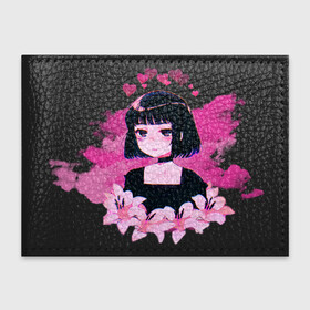 Обложка для студенческого билета с принтом Розовая девушка в Ухте, натуральная кожа | Размер: 11*8 см; Печать на всей внешней стороне | аниме девушка | розовая девушка | розовая тян
