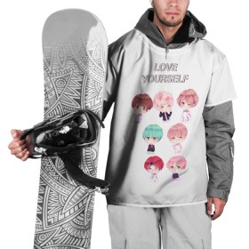 Накидка на куртку 3D с принтом BTS Love Yourself в Ухте, 100% полиэстер |  | bts | k pop | love | love yourself | битиес