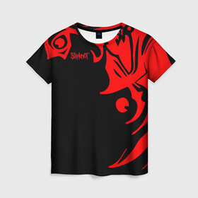 Женская футболка 3D с принтом Slipknot в Ухте, 100% полиэфир ( синтетическое хлопкоподобное полотно) | прямой крой, круглый вырез горловины, длина до линии бедер | band | corey taylor | jim root | metal | mick thomson | music | official | slipknot | альтернативный | глэм | готик | гранж | метал | музыка | пост | рок | слипкнот | хард