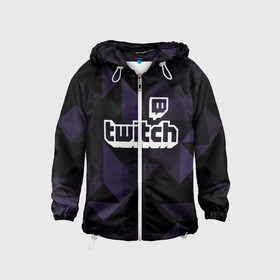 Детская ветровка 3D с принтом Twitch в Ухте, 100% полиэстер | подол и капюшон оформлены резинкой с фиксаторами, по бокам два кармана без застежек, один потайной карман на груди | buster | evelone | streamer | twitch | бустер | бустеренко | стрим | стример | твитч | твич | эвелон