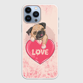 Чехол для iPhone 13 Pro Max с принтом Love Pug | Люблю мопса (Z) в Ухте,  |  | dog | doggie | doggy | mops | pug | декоративная собака | друг человека | другу | кинолог | лабрадор | малые молоссоиды | мопс | мопсик | мохнатый | пес | пёсель | пёсик | подарок | подруге | собака | собакен | собаки