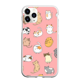 Чехол для iPhone 11 Pro Max матовый с принтом Котейки (Z) в Ухте, Силикон |  | cat | cats | pattern | домашнее животное | квадрокот | кот | котейка | котики | кошка | кошки | мартовские коты | милая | милые | мимими | мур | мурмур | мурмурмур | мяу | няшные | паттерн | прикольная | смешная
