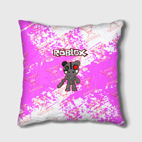 Подушка 3D с принтом Свинка Пигги из Roblox в Ухте, наволочка – 100% полиэстер, наполнитель – холлофайбер (легкий наполнитель, не вызывает аллергию). | состоит из подушки и наволочки. Наволочка на молнии, легко снимается для стирки | pig | piggi | roblox | svinka | игра | пигги