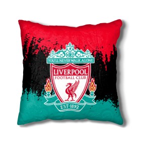 Подушка 3D с принтом LIVERPOOL. в Ухте, наволочка – 100% полиэстер, наполнитель – холлофайбер (легкий наполнитель, не вызывает аллергию). | состоит из подушки и наволочки. Наволочка на молнии, легко снимается для стирки | fc | football | football club | liverpool fc | sport | британский футбольный клуб | ливерпуль фк | мерсисайд | спорт | уефа | униформа | фирменные цвета | фк | футбол | футбольный клуб