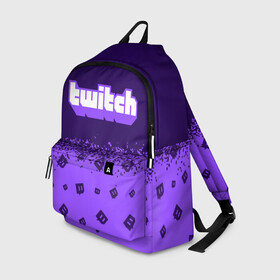 Рюкзак 3D с принтом TWITCH / ТВИЧ в Ухте, 100% полиэстер | лямки с регулируемой длиной, сверху петелька, чтобы рюкзак можно было повесить на вешалку. Основное отделение закрывается на молнию, как и внешний карман. Внутри два дополнительных кармана, один из которых закрывается на молнию. По бокам два дополнительных кармашка | game | games | logo | ndbnx | ndbx | site | stream | streamer | twich | twitch | видео | ецшеср | ецшср | игра | игрок | игроку | игры | лого | логотип | логотипы | сайт | символ | символы | стрим | стример | стримера | стрим