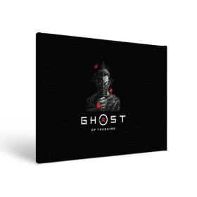 Холст прямоугольный с принтом Призрак Цусимы в Ухте, 100% ПВХ |  | ghost | ghost of tsushima | tsushima | призрак | призрак цусимы | цусима