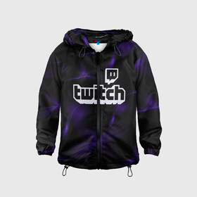 Детская ветровка 3D с принтом Twitch в Ухте, 100% полиэстер | подол и капюшон оформлены резинкой с фиксаторами, по бокам два кармана без застежек, один потайной карман на груди | buster | evelone | twitch | бустер | бустеренко | киберспорт | стрим | стример | твитч | твич | эвелон