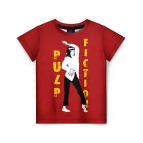 Детская футболка 3D с принтом Pulp Fiction в Ухте, 100% гипоаллергенный полиэфир | прямой крой, круглый вырез горловины, длина до линии бедер, чуть спущенное плечо, ткань немного тянется | актеры | бандиты | боевик | бульварное | винсент | герои | девяностые | джулс | знаменитости | кинофильм | комедия | криминал | криминальное | лихие | логотип | миа | персонажи | преступники | ретро