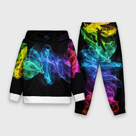 Детский костюм 3D (с толстовкой) с принтом COLOR SMOKE в Ухте,  |  | fire | в огне | взрыв | огненный | огонь | пожар | текстура