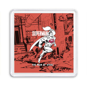 Магнит 55*55 с принтом The man of steel в Ухте, Пластик | Размер: 65*65 мм; Размер печати: 55*55 мм | man | steel | superman | vdzajul | супермен | супермэн