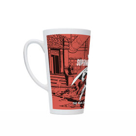 Кружка Латте с принтом The man of steel в Ухте, Белая керамика | Объем 480 мл; Высота 150 мм; Диаметр 90 мм | man | steel | superman | vdzajul | супермен | супермэн