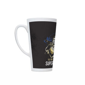 Кружка Латте с принтом Supermen в Ухте, Белая керамика | Объем 480 мл; Высота 150 мм; Диаметр 90 мм | man | steel | superman | vdzajul | супермен | супермэн